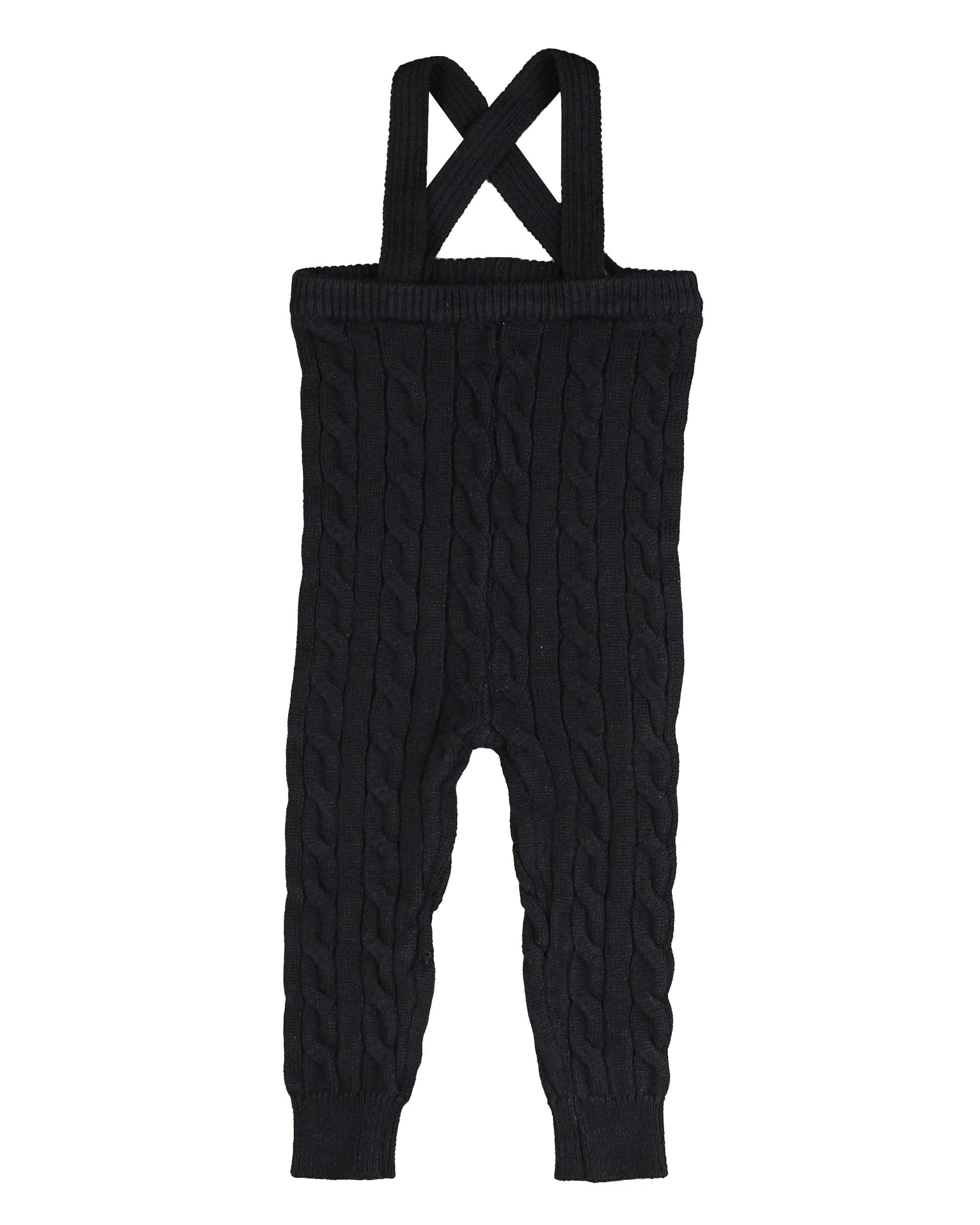 Cable knit baby overall - Navy