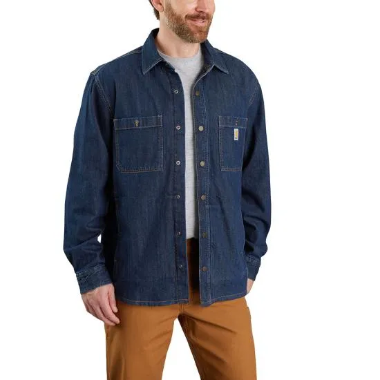 Carhartt Relaxed Fit Denim Fleece Lined Snap-Font Shirt Jac | 105605