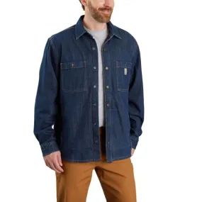 Carhartt Trent Relaxed Fit Denim Fleece Lined Snap-Front Shirt Jac