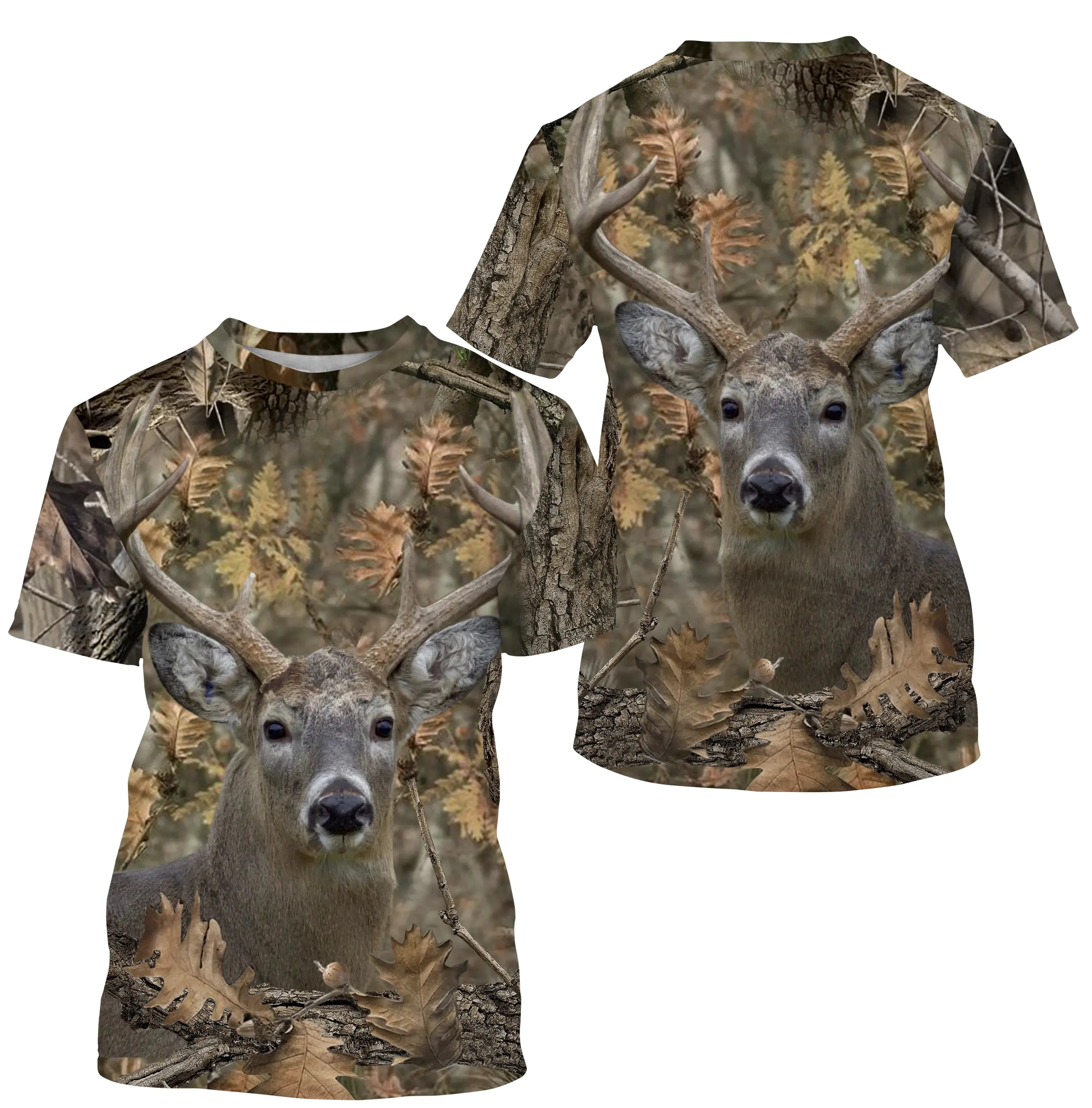 Chasse au Cerf, T shirt Chasseur, Camouflage, Vêtements de Chasse - CTS24052225