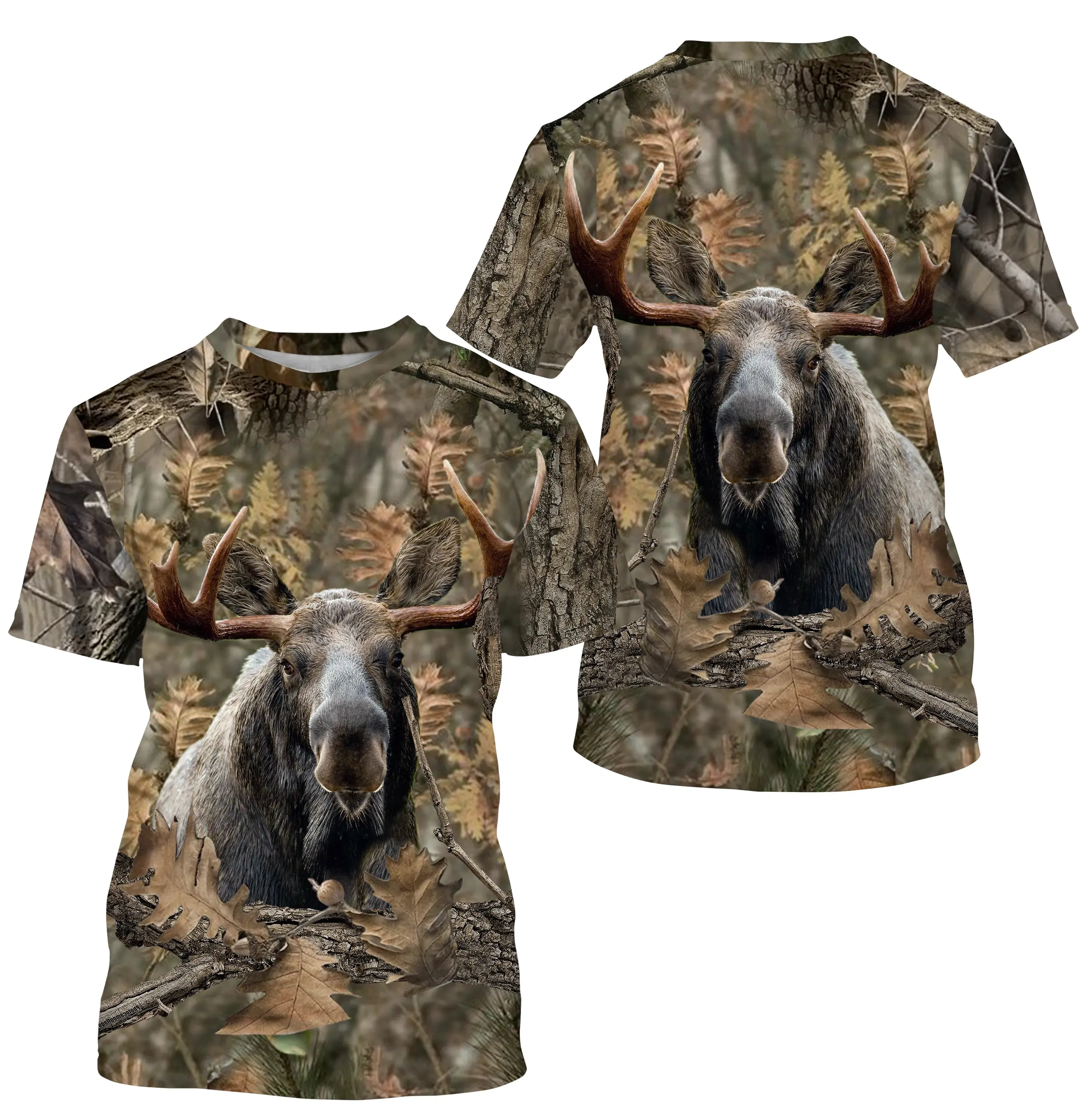 Chasse à l'Élan, T shirt Chasseur, Camouflage, Vêtements de Chasse - CTS24052227