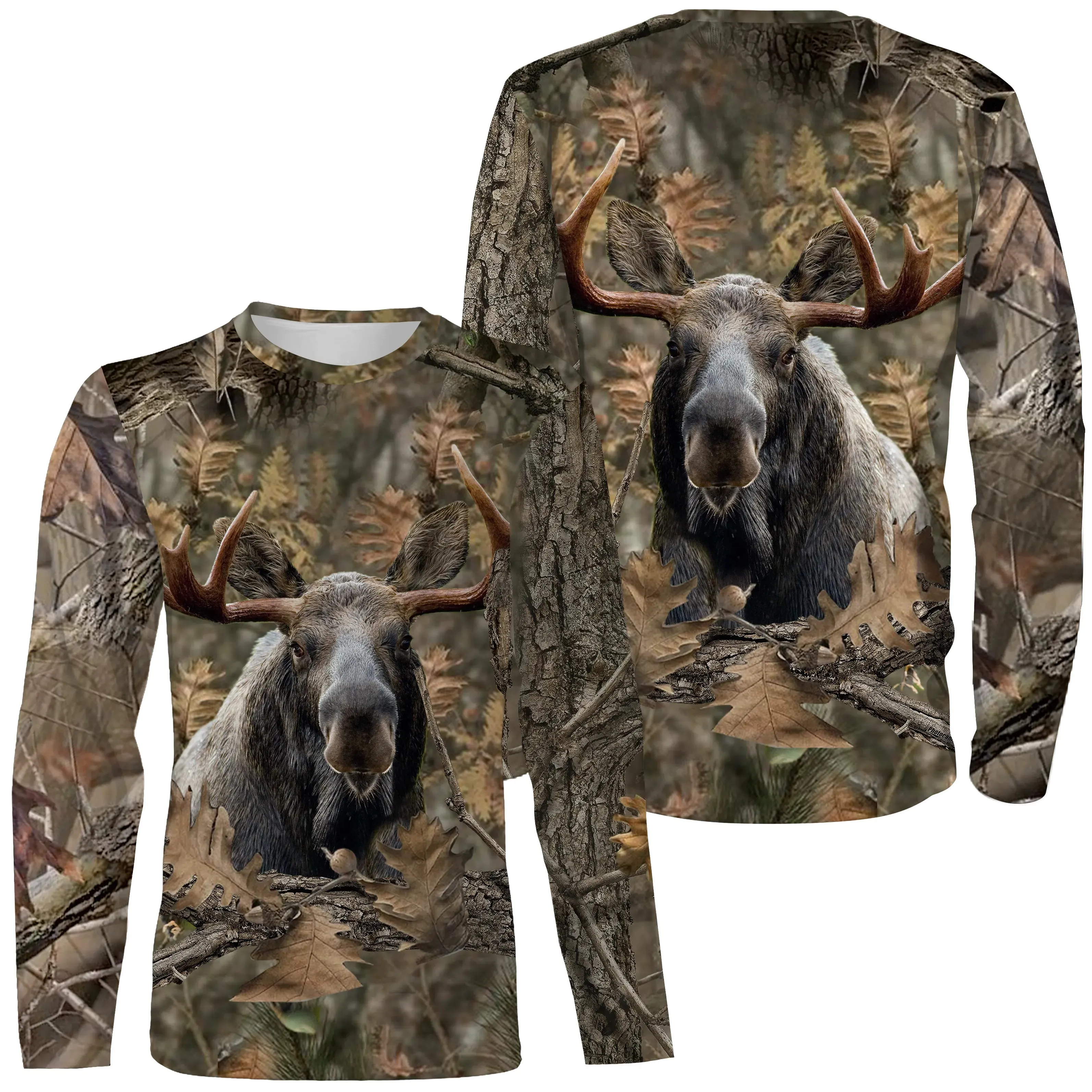 Chasse à l'Élan, T shirt Chasseur, Camouflage, Vêtements de Chasse - CTS24052227