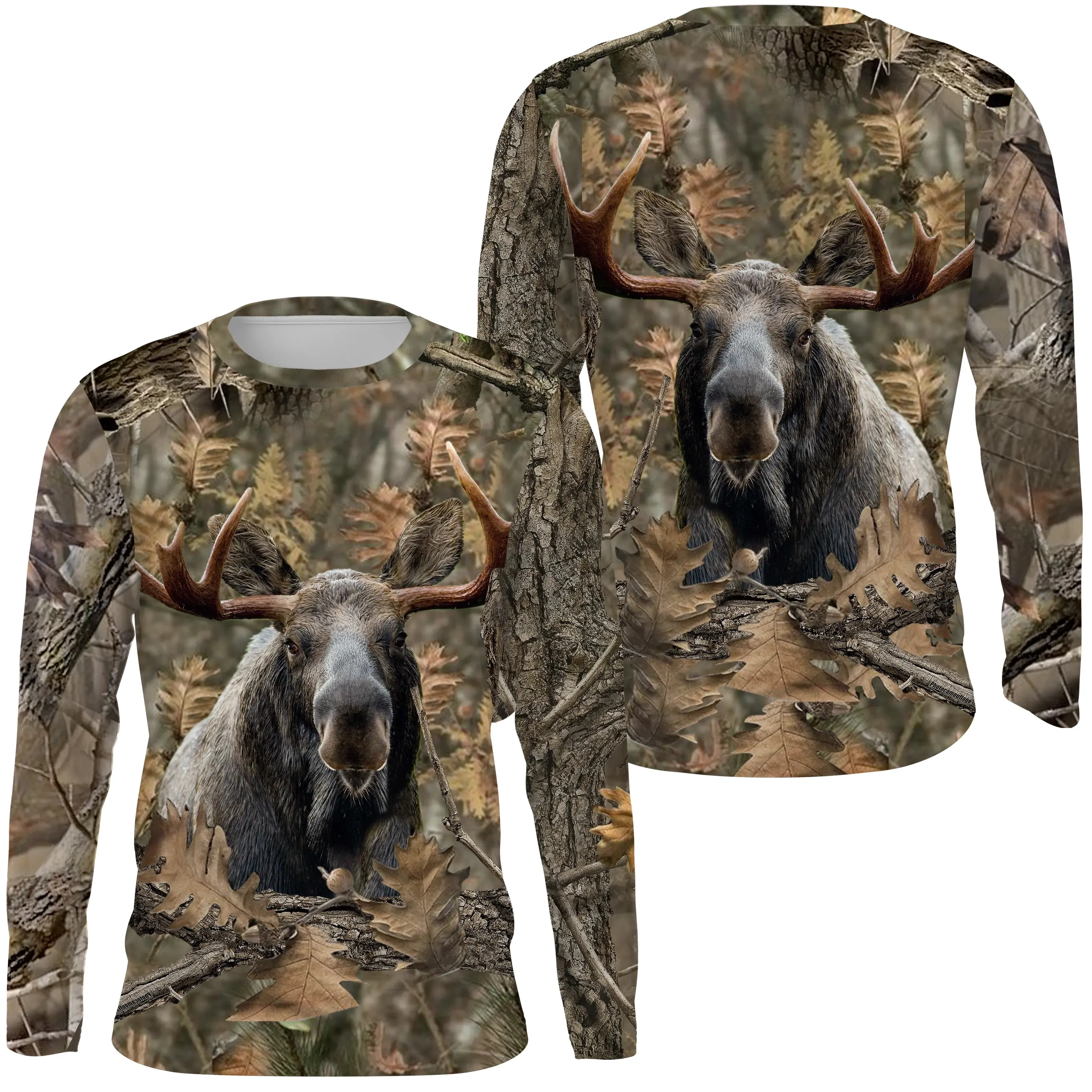 Chasse à l'Élan, T shirt Chasseur, Camouflage, Vêtements de Chasse - CTS24052227