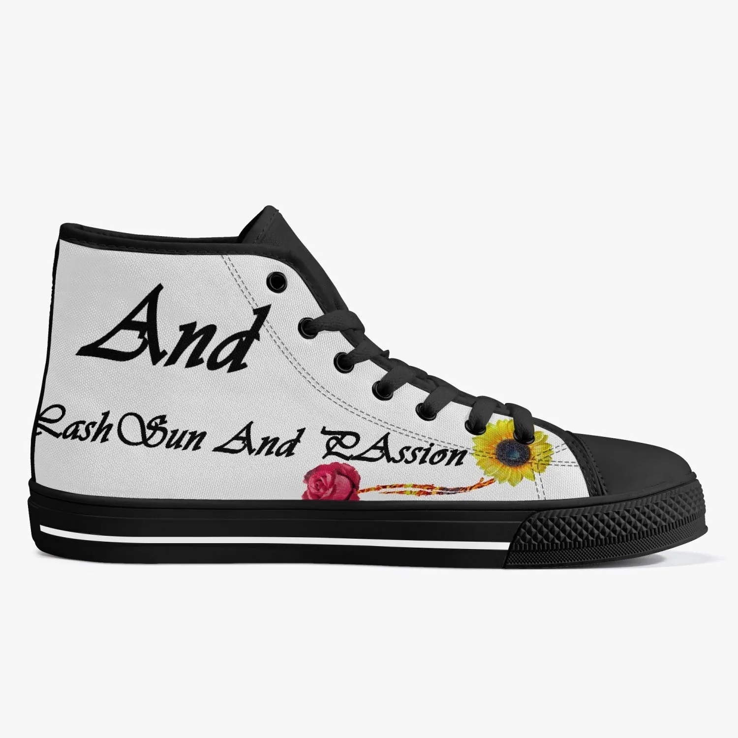 Classic High-Top Canvas Shoes - White/Black