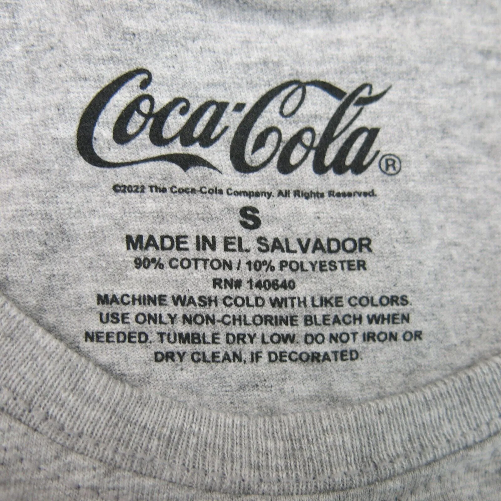 Coca Cola Womens Pullover T Shirt Casual Short Sleeves Crew Neck Gray Size S