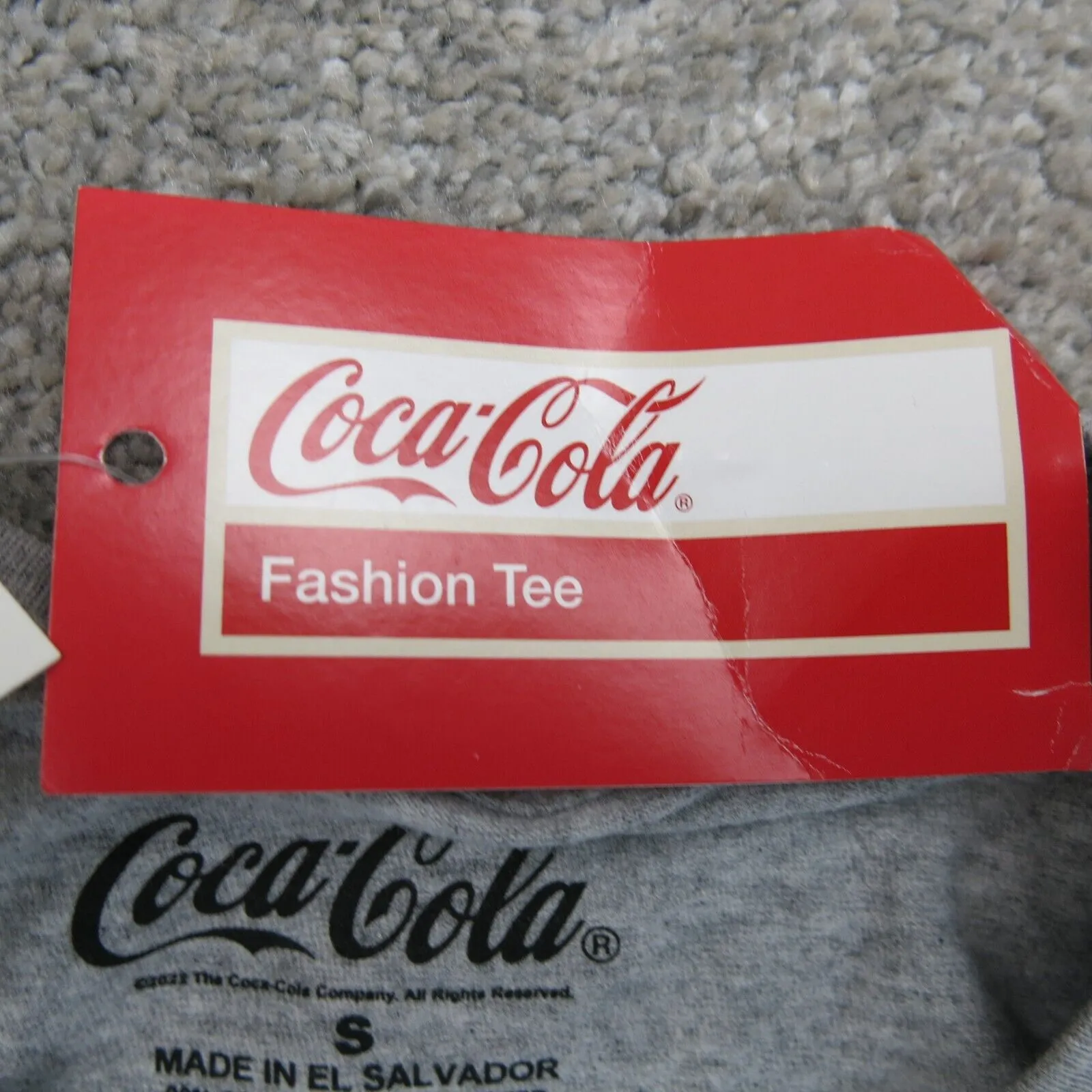 Coca Cola Womens Pullover T Shirt Casual Short Sleeves Crew Neck Gray Size S