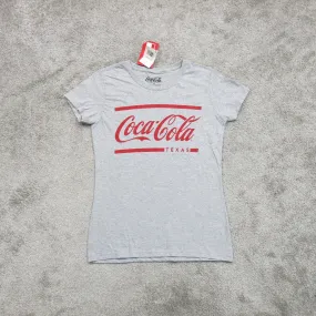 Coca Cola Womens Pullover T Shirt Casual Short Sleeves Crew Neck Gray Size S