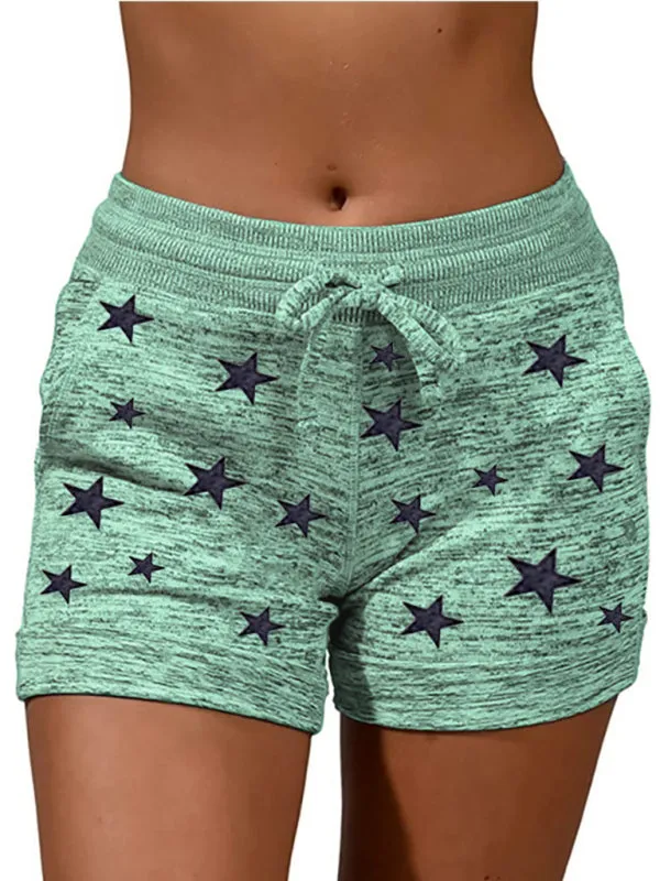 Cotton Blend Shorts with Adjustable Waist - Loungewear Stars Print Boyshorts