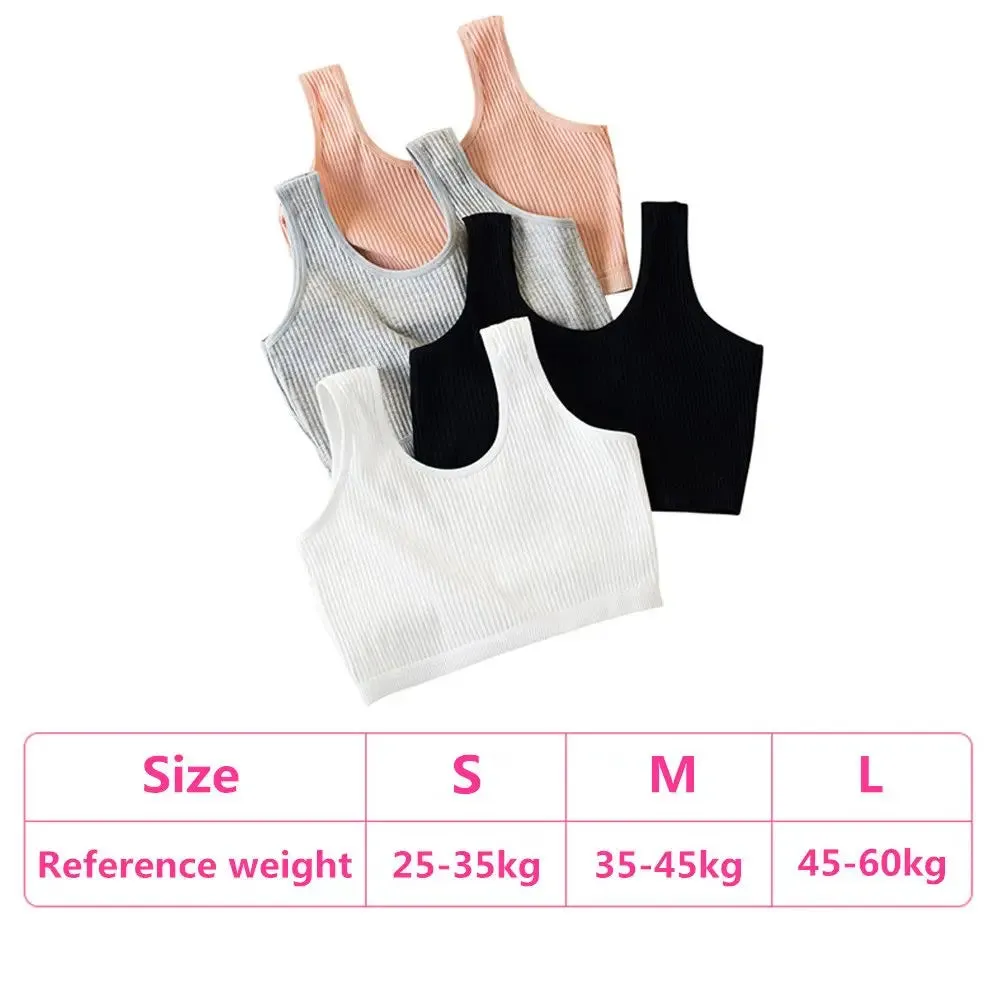 Cotton Camisole Undershirt Kids Underwear Girls Tank Top Teenage Sport Bra Training Bra Teens Vest