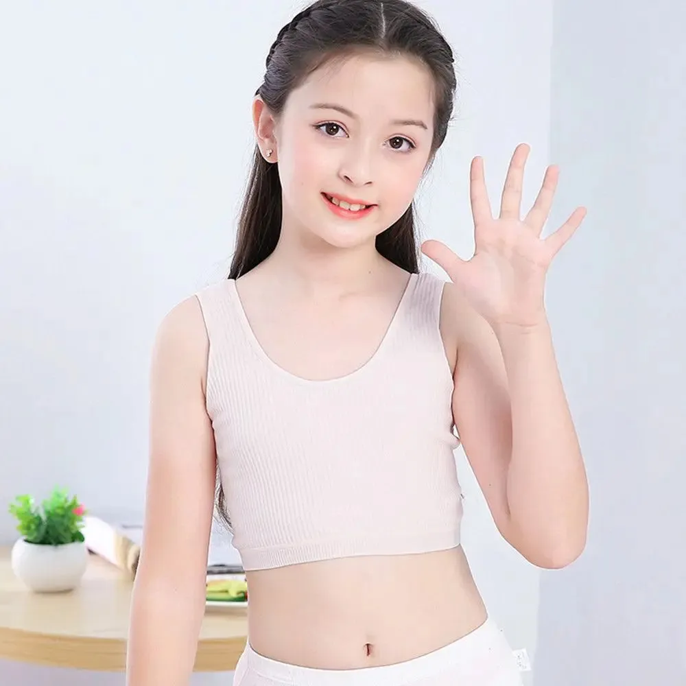 Cotton Camisole Undershirt Kids Underwear Girls Tank Top Teenage Sport Bra Training Bra Teens Vest