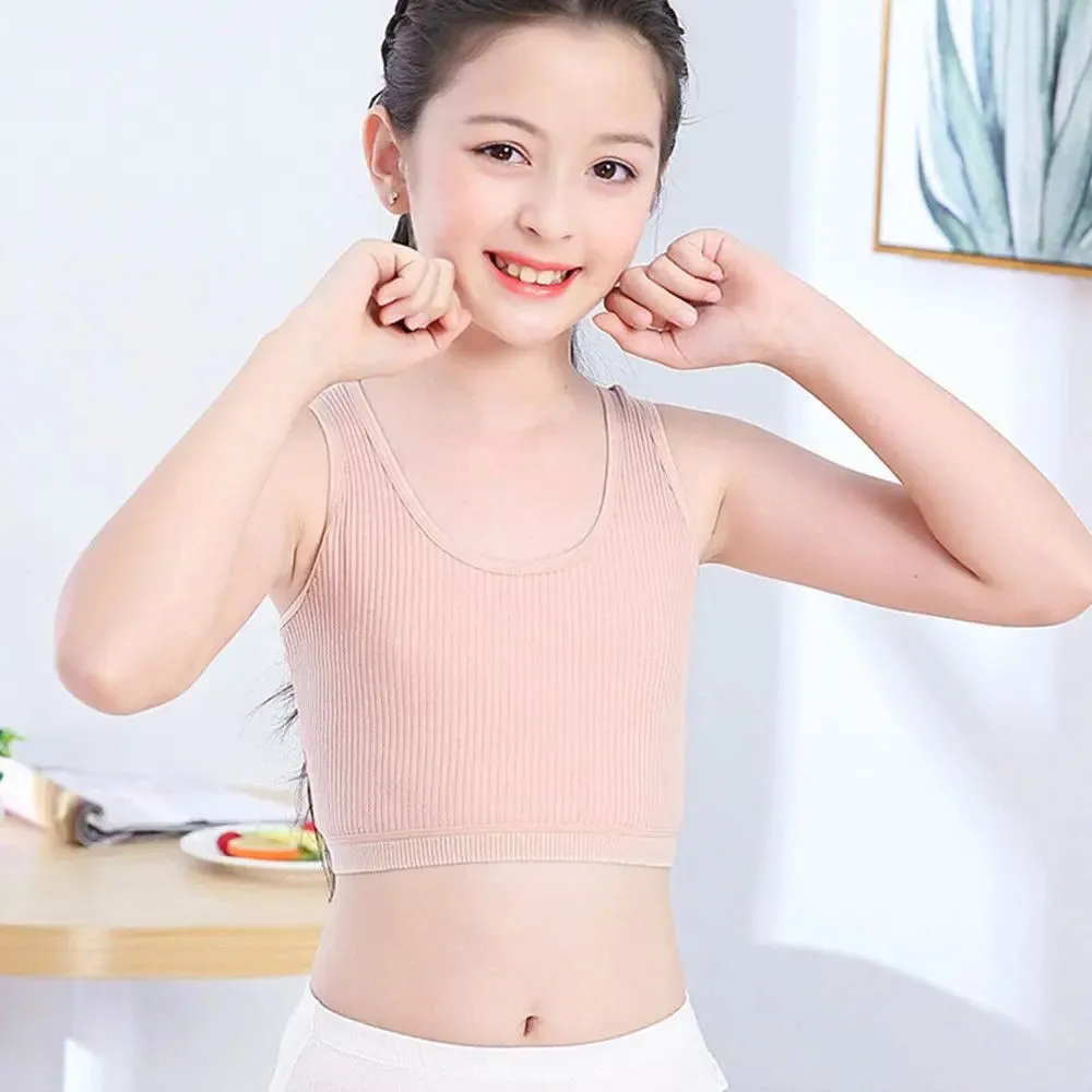 Cotton Camisole Undershirt Kids Underwear Girls Tank Top Teenage Sport Bra Training Bra Teens Vest