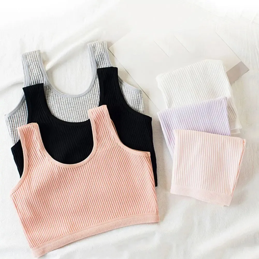 Cotton Camisole Undershirt Kids Underwear Girls Tank Top Teenage Sport Bra Training Bra Teens Vest