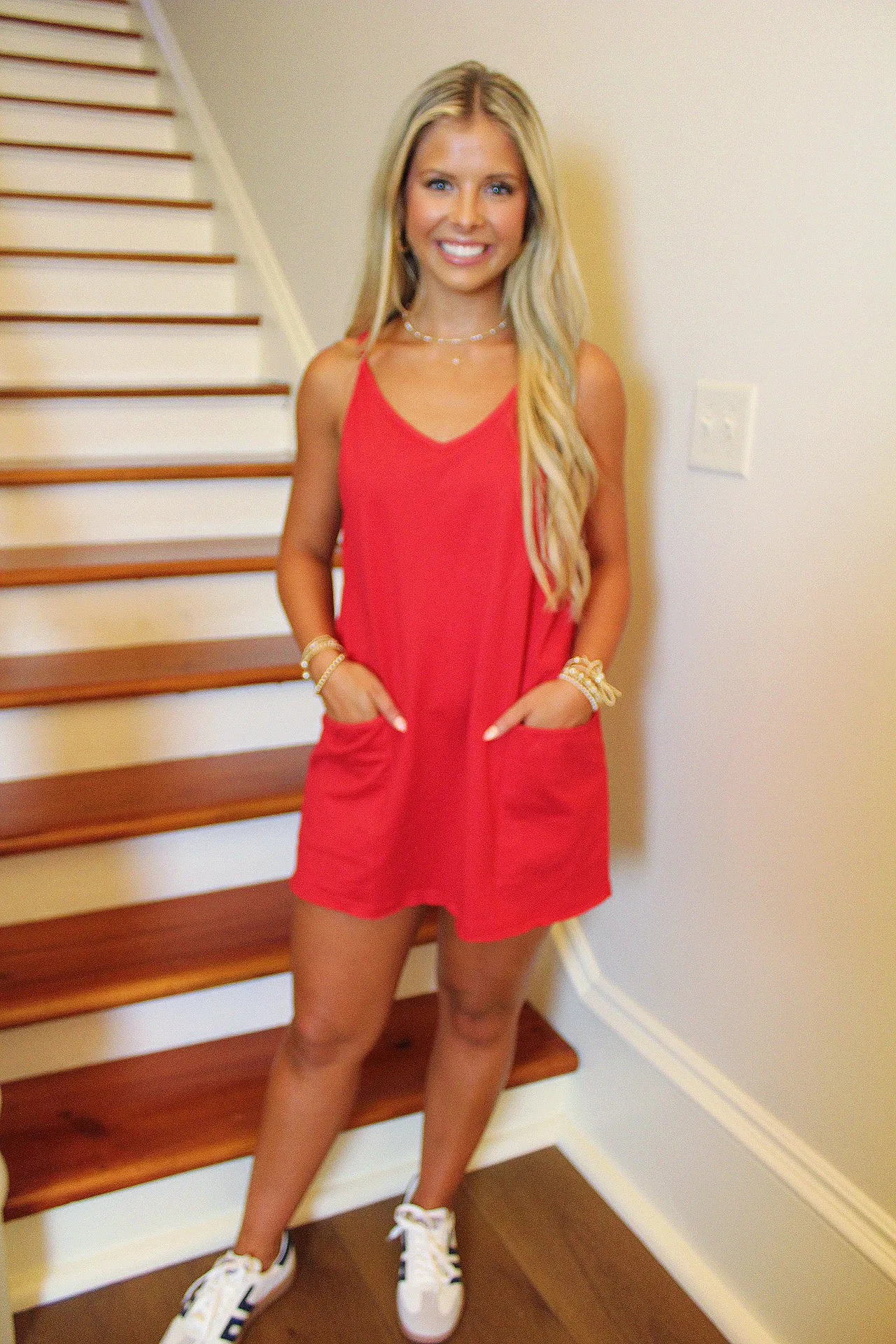 Cozumel Sporty Mini Romper Red