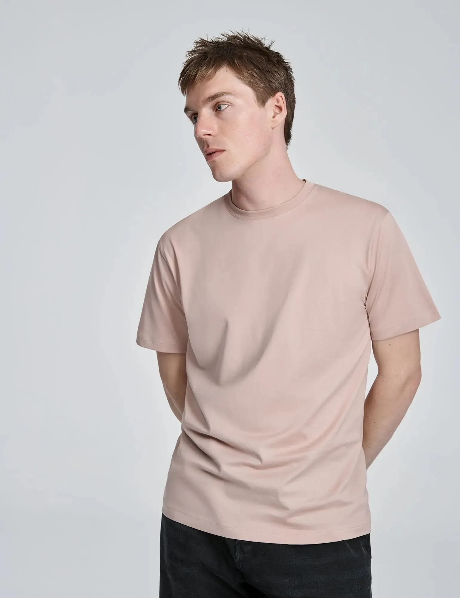 Crew Neck T Shirt- Dusty Rose