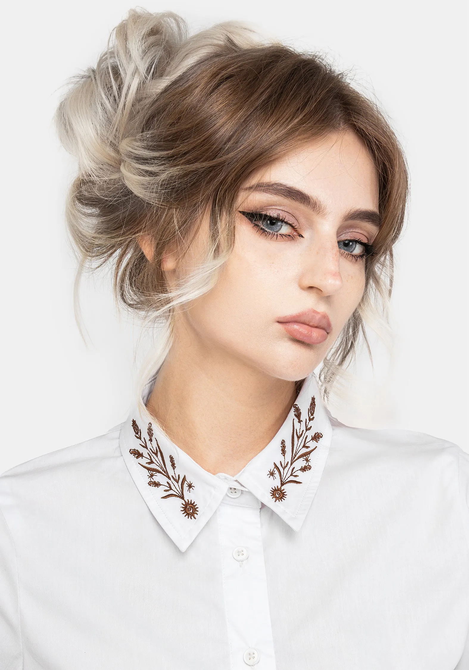 Cybele Embroidered Button Up Shirt