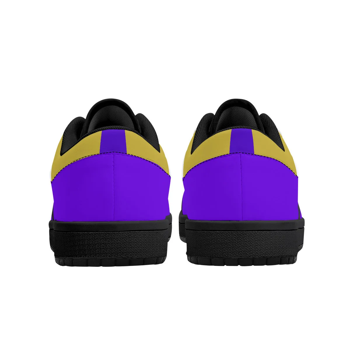 DCYG 4G's Purple & Gold, Black Sole Low-Top Leather Sneakers