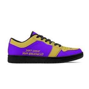 DCYG 4G's Purple & Gold, Black Sole Low-Top Leather Sneakers