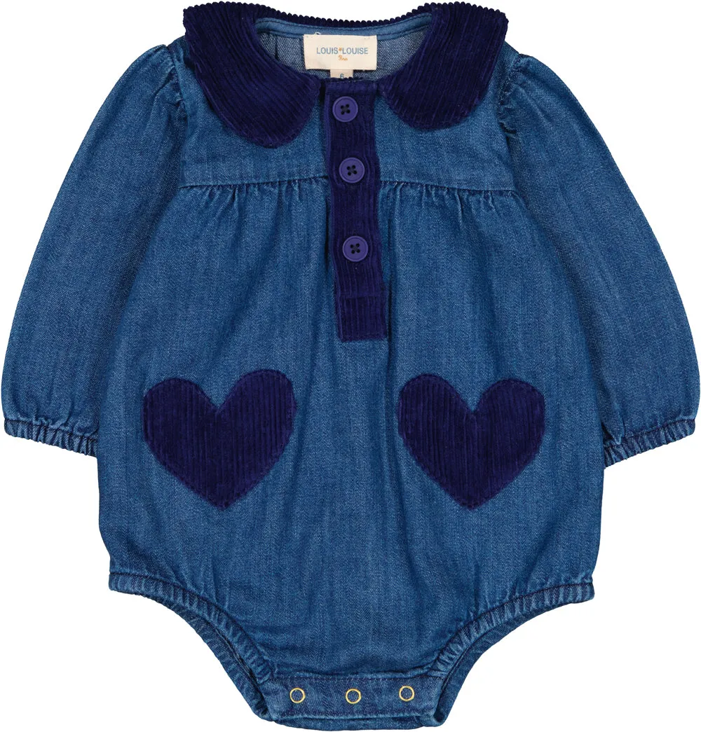 Denim Heart Margarita Romper