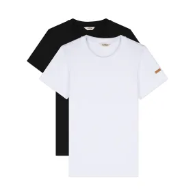 Deux T-shirts Femme Noir/Blanc - Coffret Cadeau