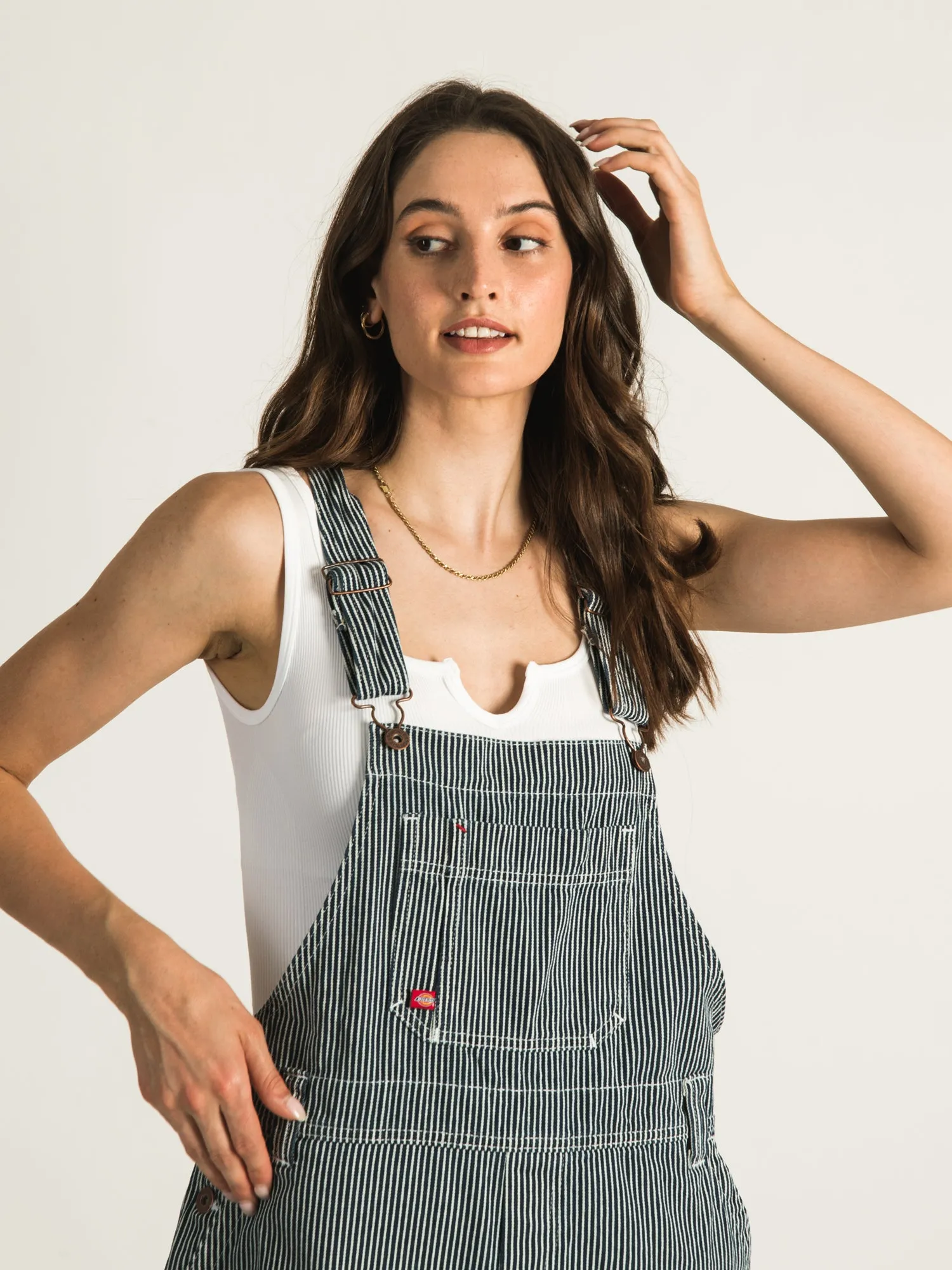 DICKIES RELAXED STRIPE BIB OVERALL - CLEARANCE