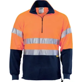 Dnc Workwear Hi-vis Two-tone 1/2 Zip Polar Fleece With 3m Reflective Tape - 3829