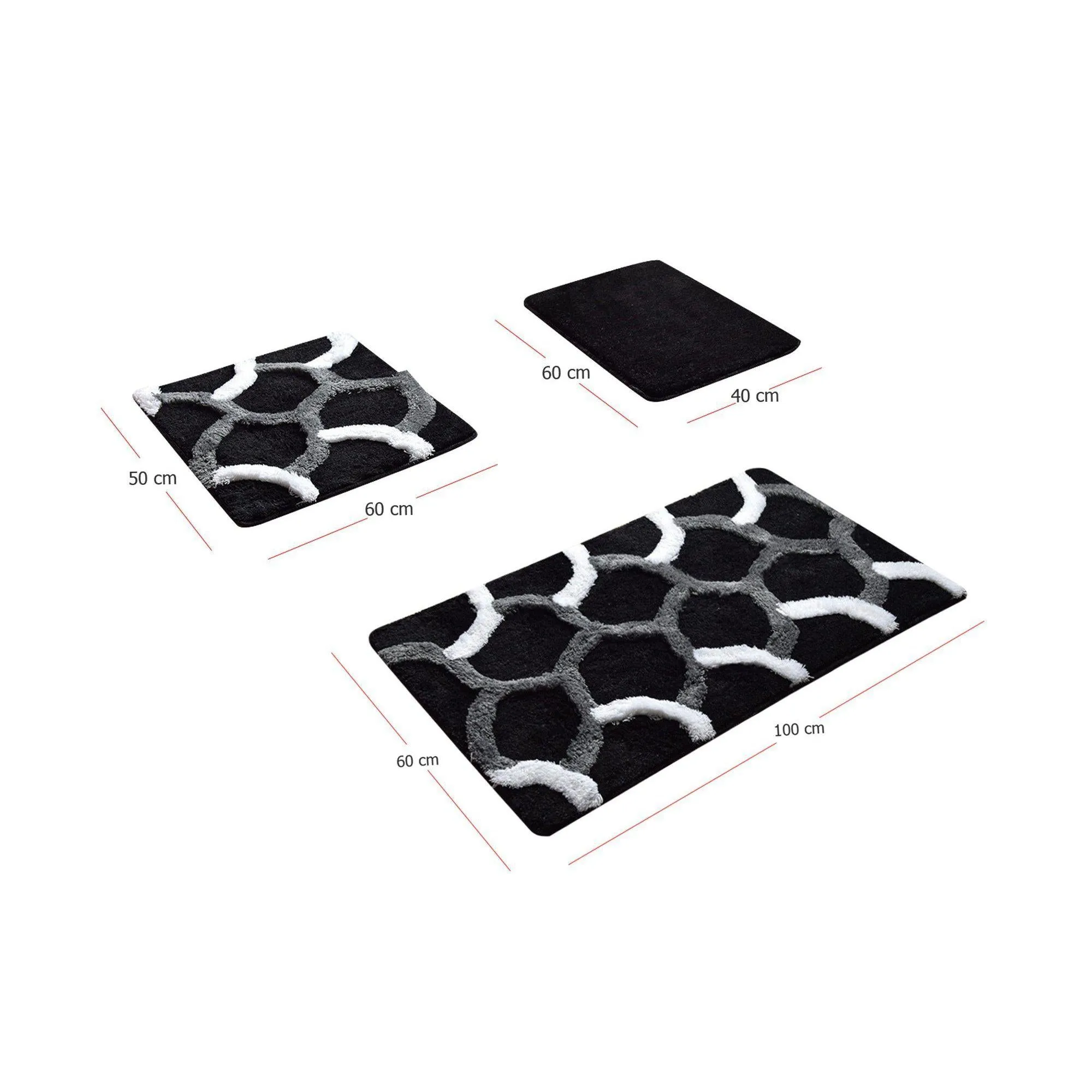 Elegant - Black 3  Bath Mat