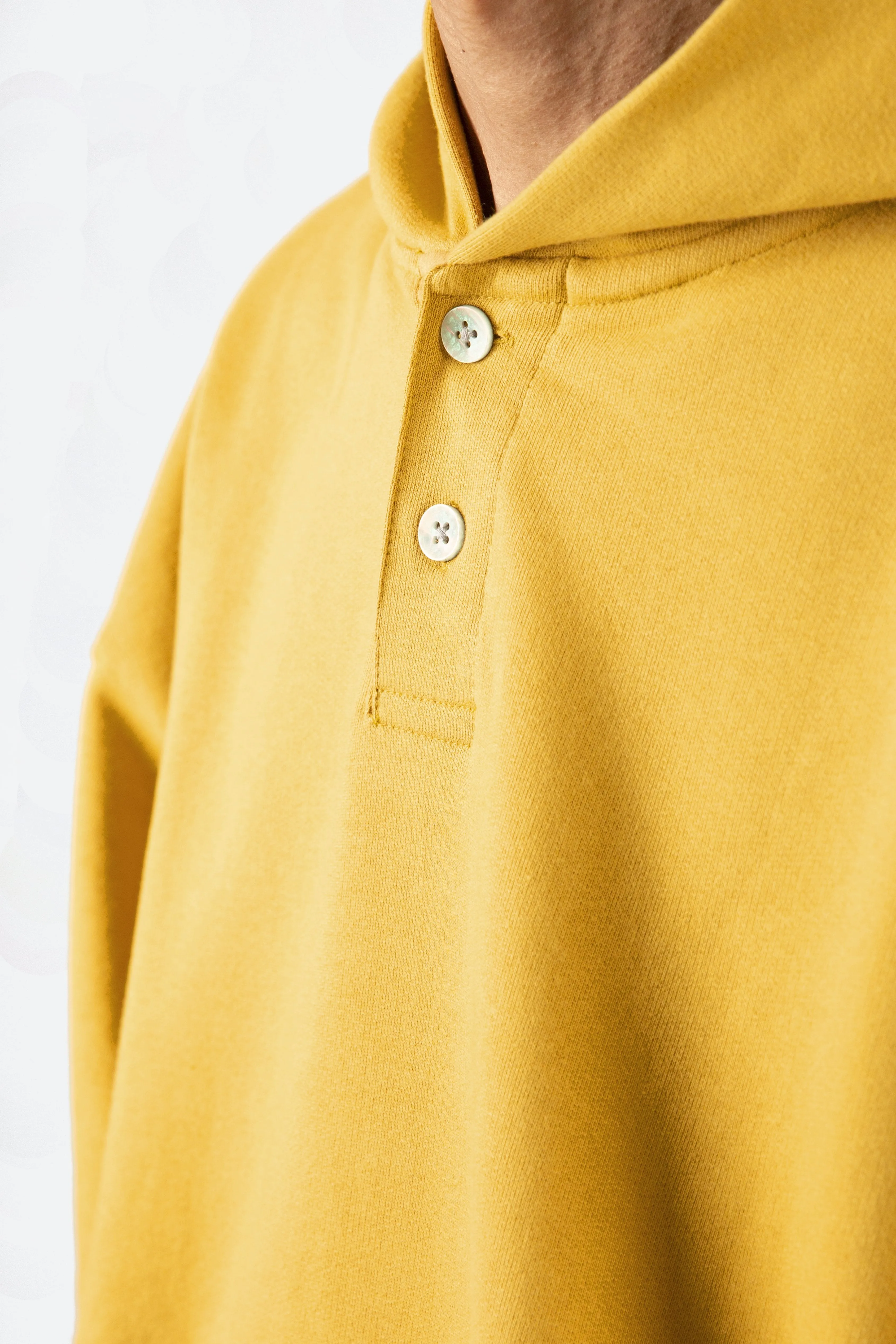 Essential Henley Hoodie - Mustard