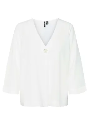 Eva V-Neck Blouse in White