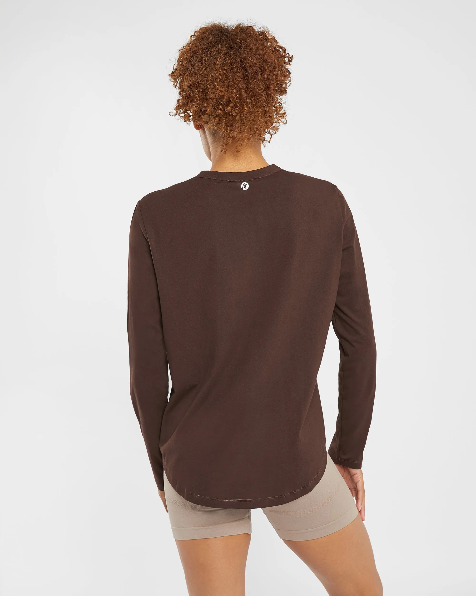 Everyday Relaxed Long Sleeve T Shirt - Brown