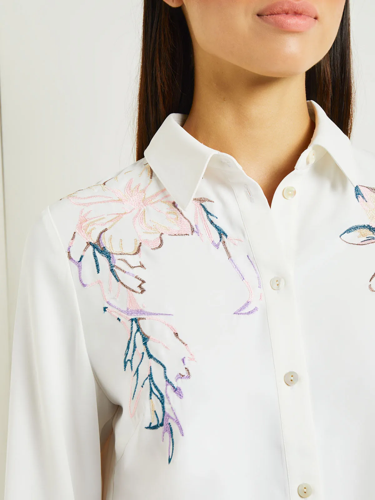 Fleur Emboldened Crepe de Chine Blouse