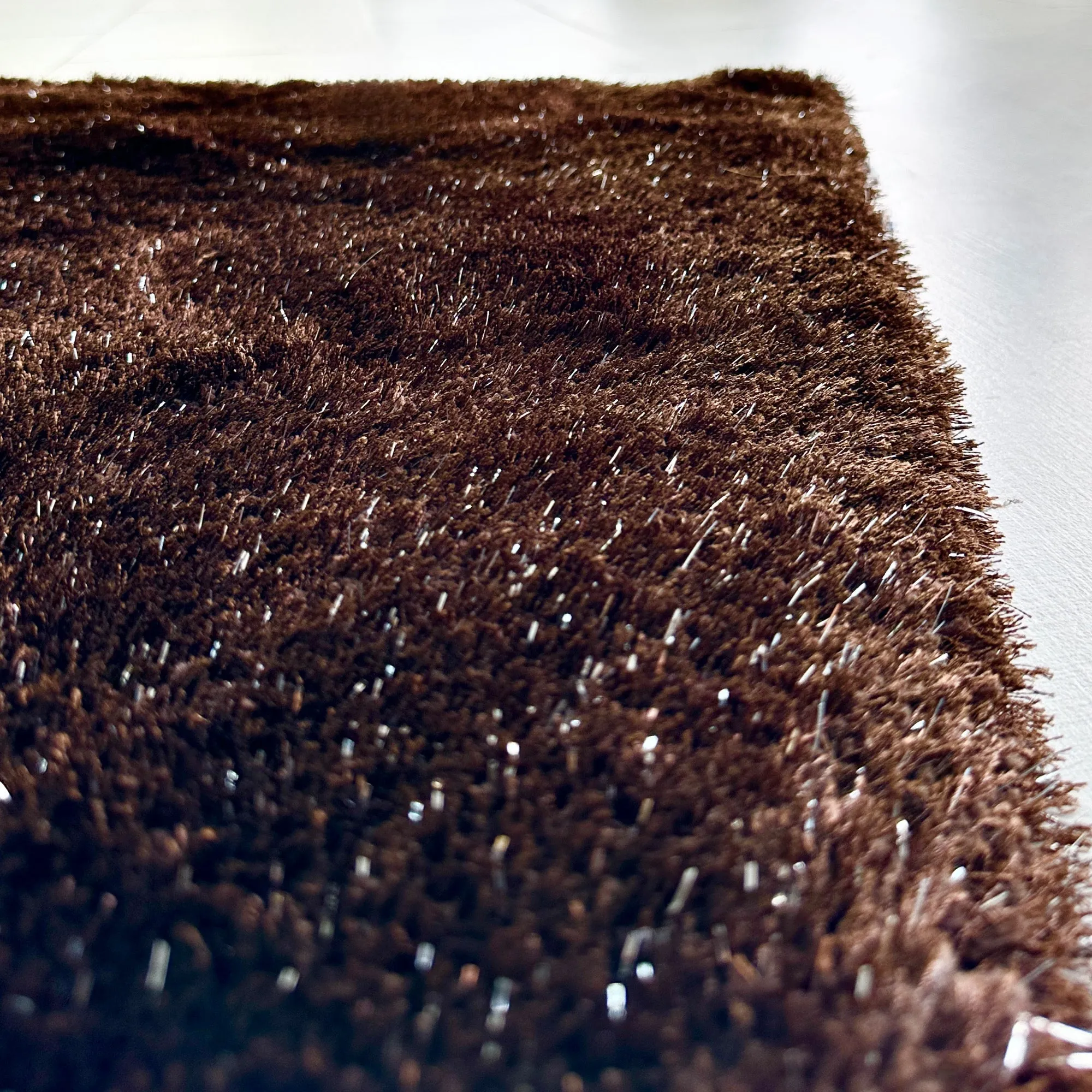 Frieda Brown & Silver Shaggy Rug 3'x 5'