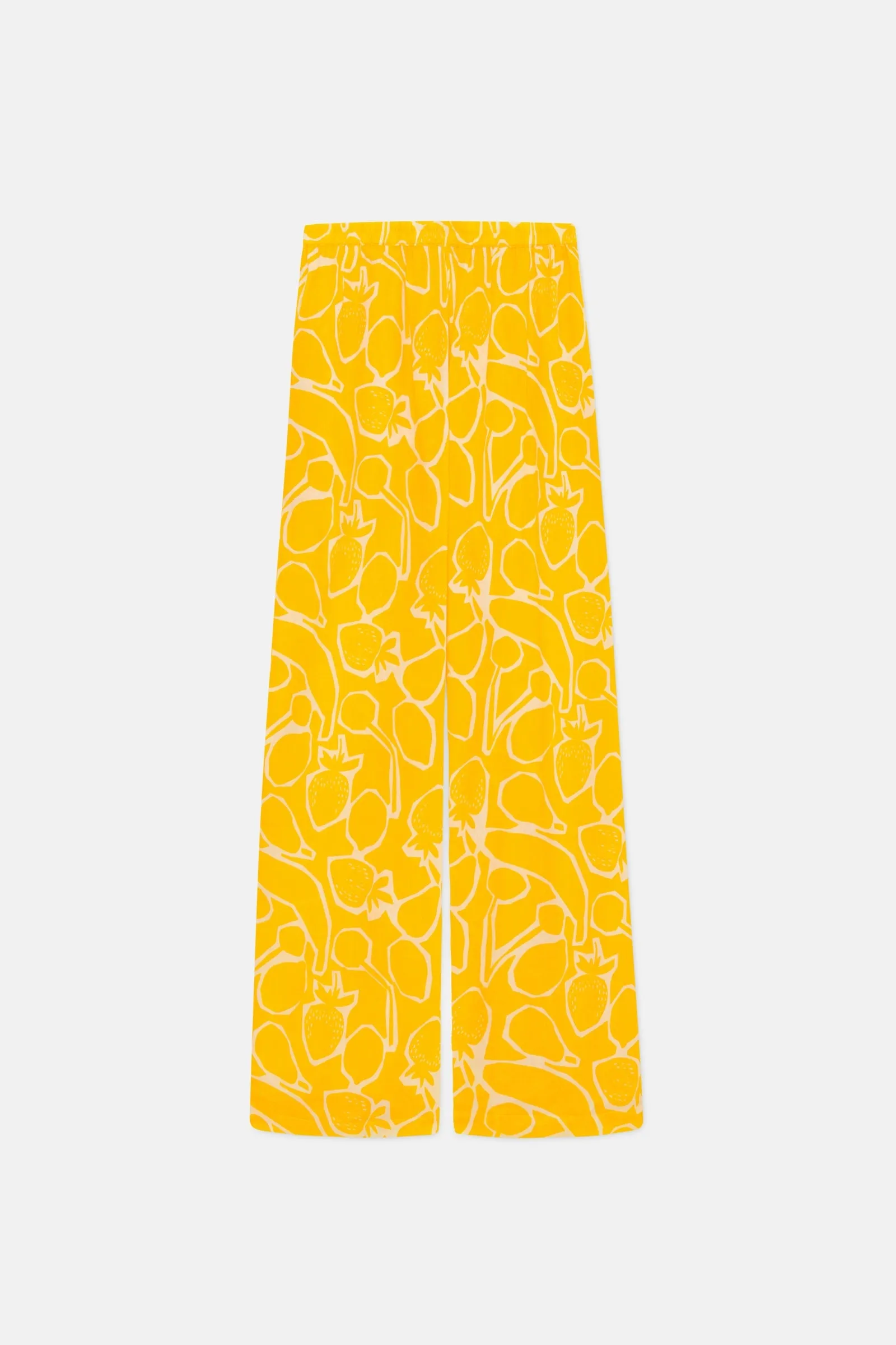 Fruit Print Mid-Rise Trousers