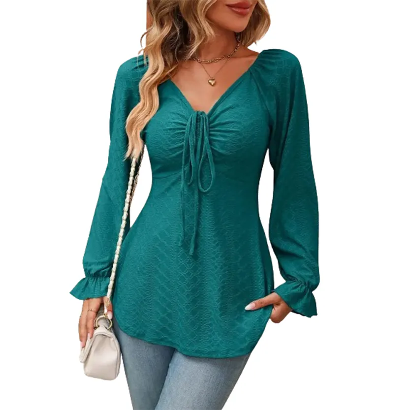 Funki Buys | Shirts | Women's Fashion A Line Drawstring Blouse