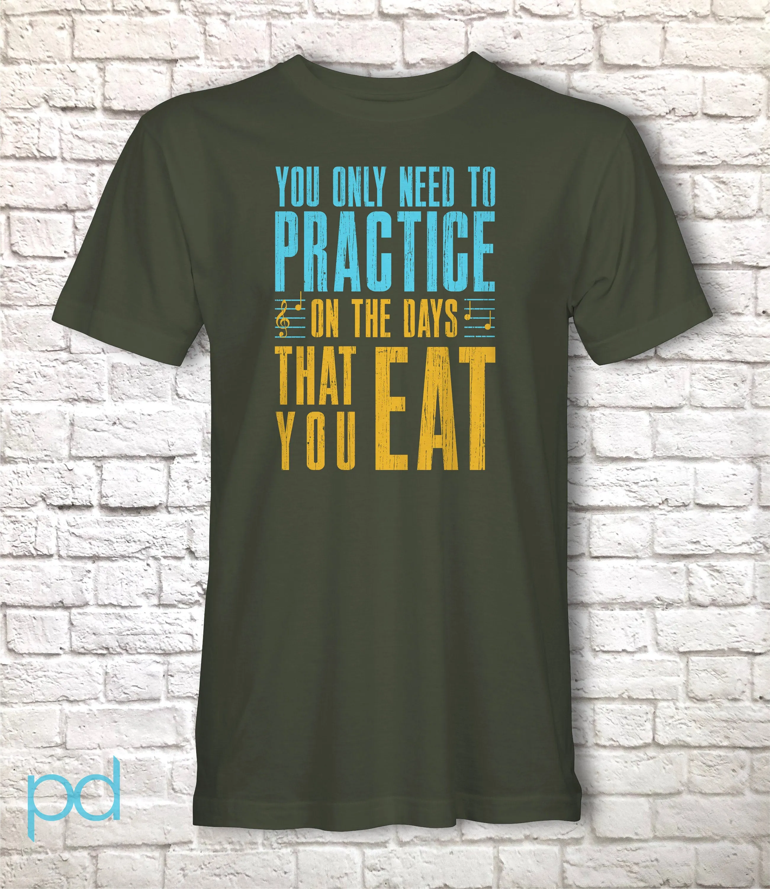 Funny Violin T-Shirt, Violinist Fiddle Player Gift Idea Tee Shirt Top, You Only Need Practice On The Days You Eat