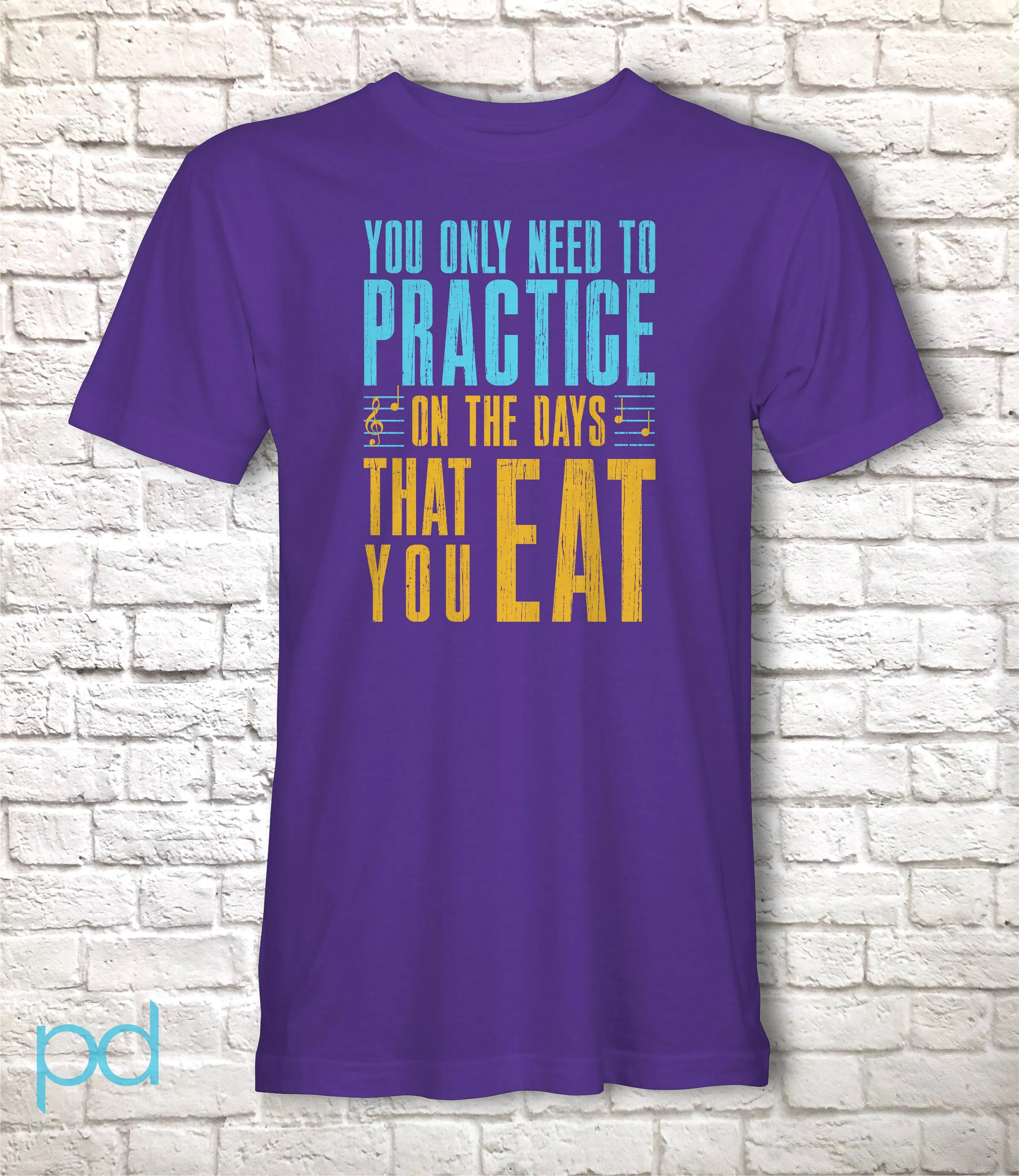 Funny Violin T-Shirt, Violinist Fiddle Player Gift Idea Tee Shirt Top, You Only Need Practice On The Days You Eat