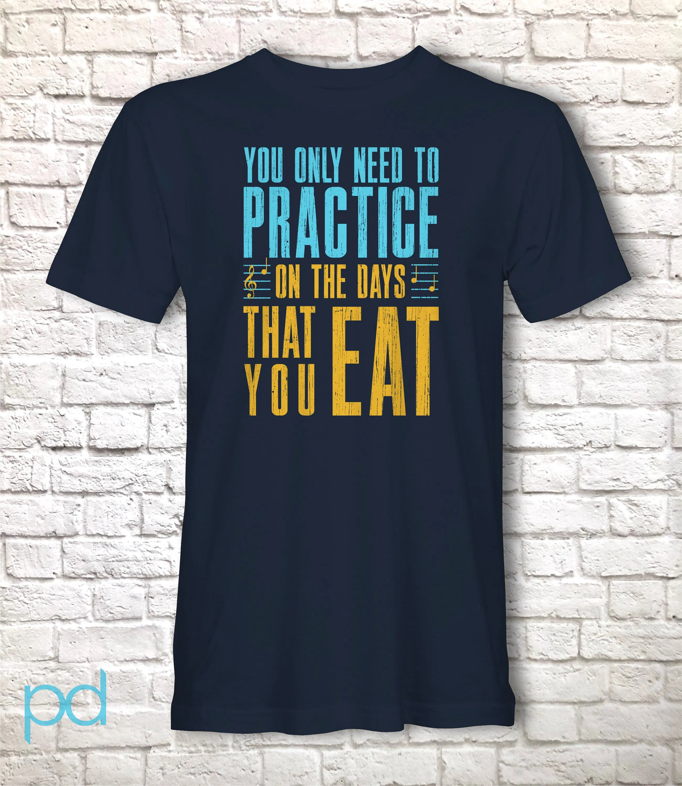 Funny Violin T-Shirt, Violinist Fiddle Player Gift Idea Tee Shirt Top, You Only Need Practice On The Days You Eat