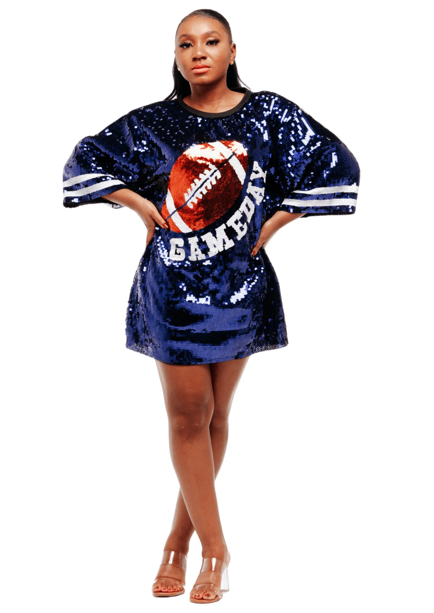 Game Day Sequin Dress - Blue