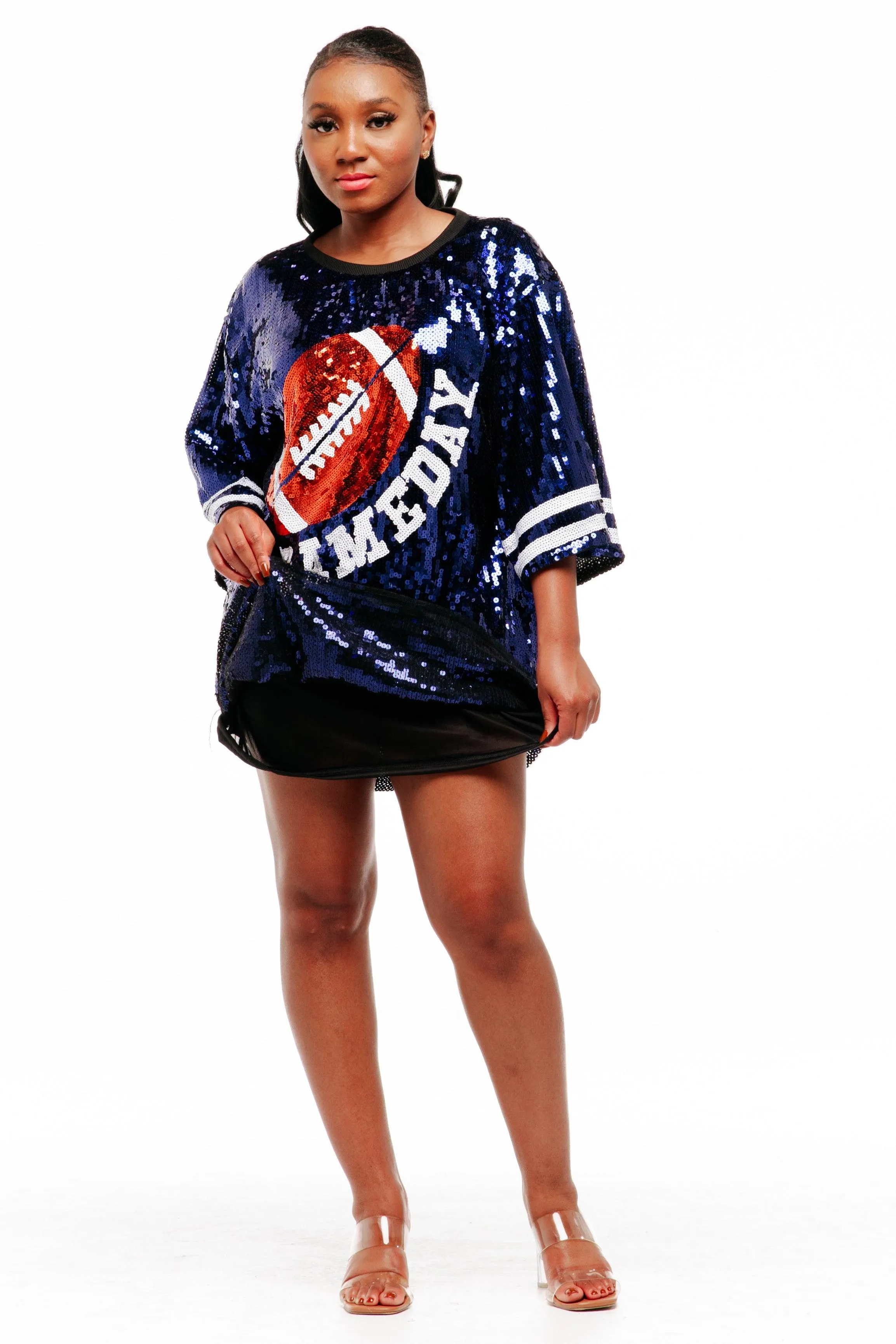 Game Day Sequin Dress - Blue