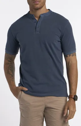 Garnet Cotton Short-Sleeve Henley