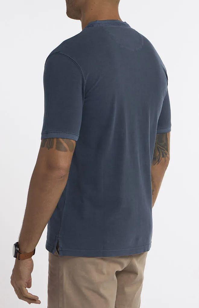 Garnet Cotton Short-Sleeve Henley