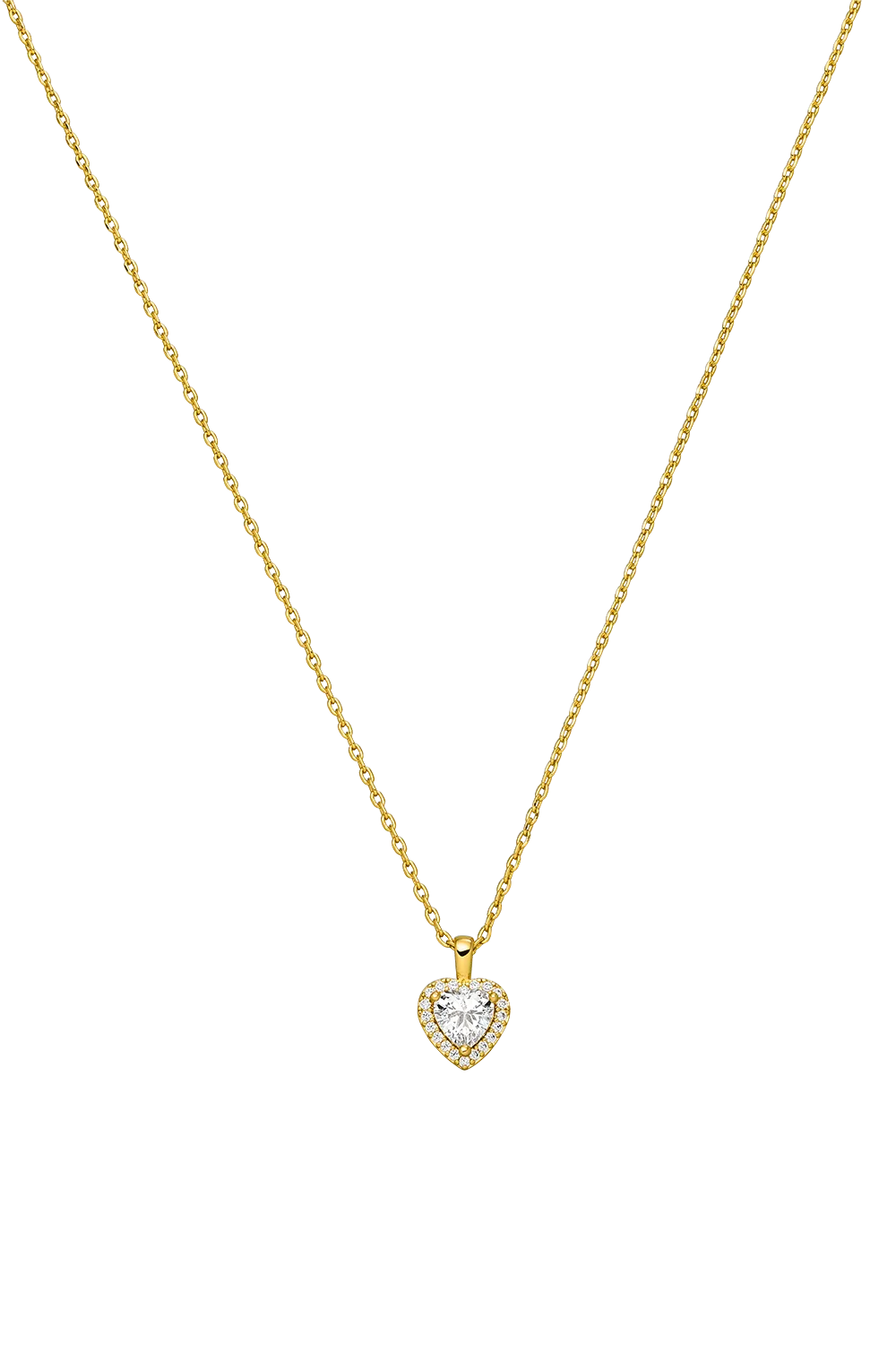 Glamorous Heart Necklace 14K Gold Plated