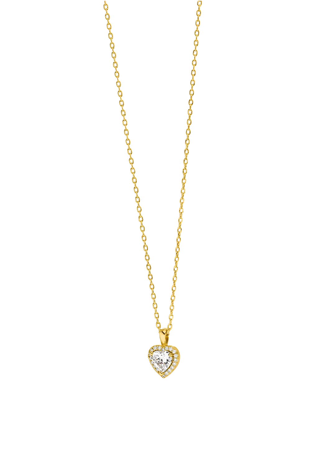 Glamorous Heart Necklace 14K Gold Plated