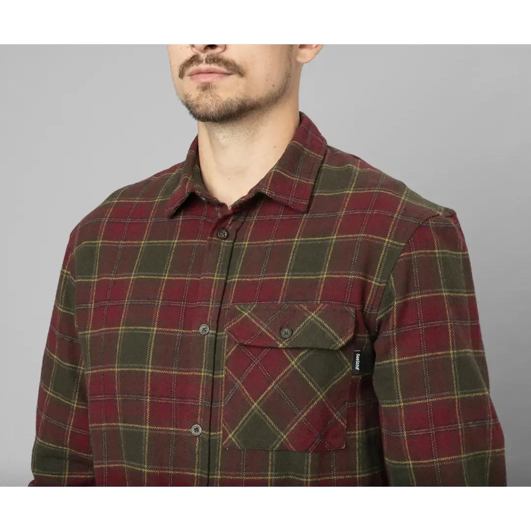 Glen Flannel Shirt - Red Forest Check by Seeland