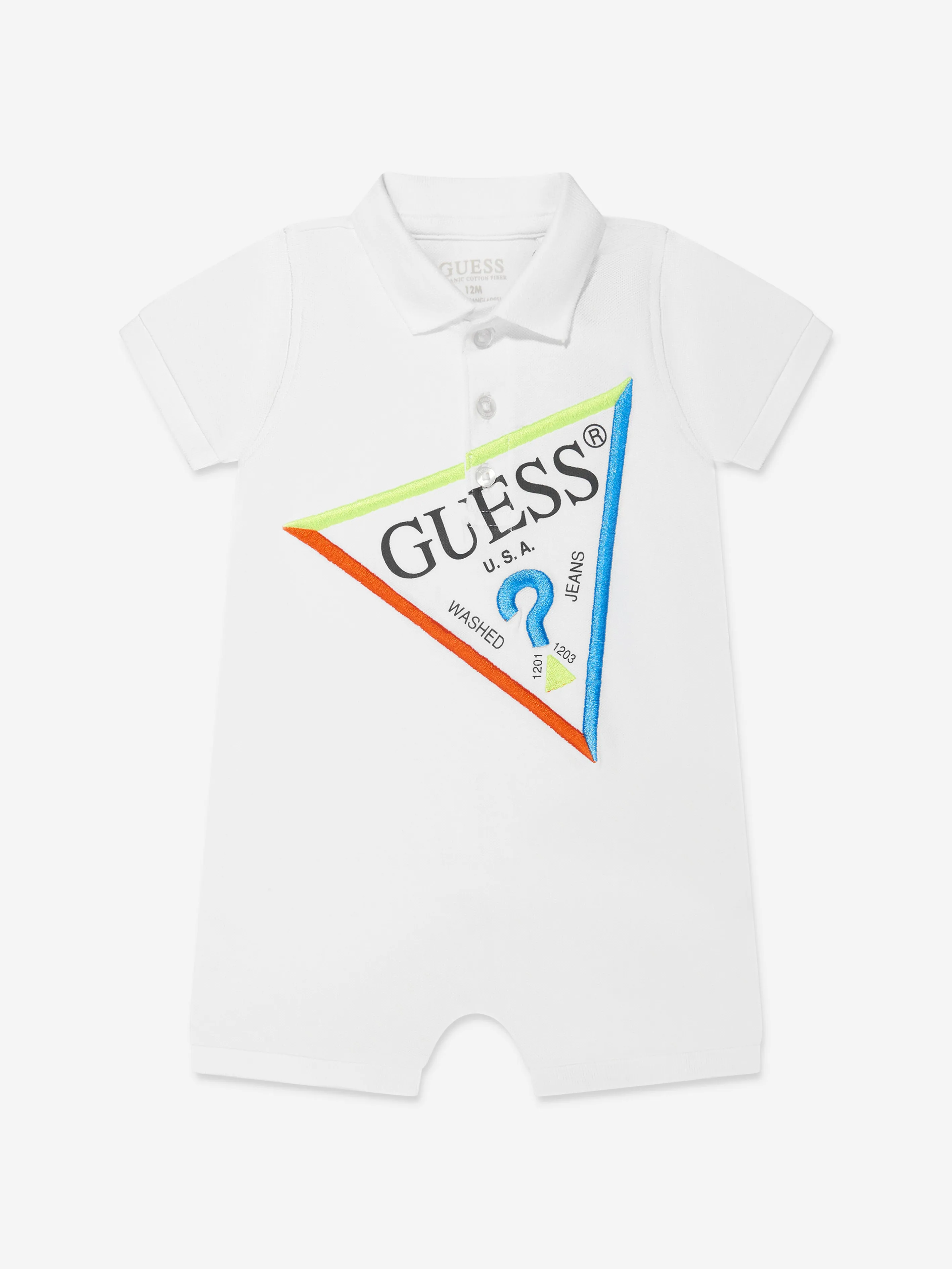 Guess Baby Boys Logo Romper in White