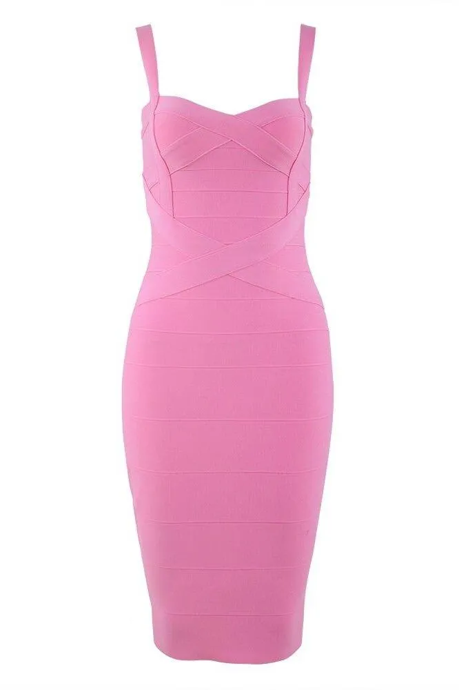 Heidi Bandage Midi Dress - Dusty Pink