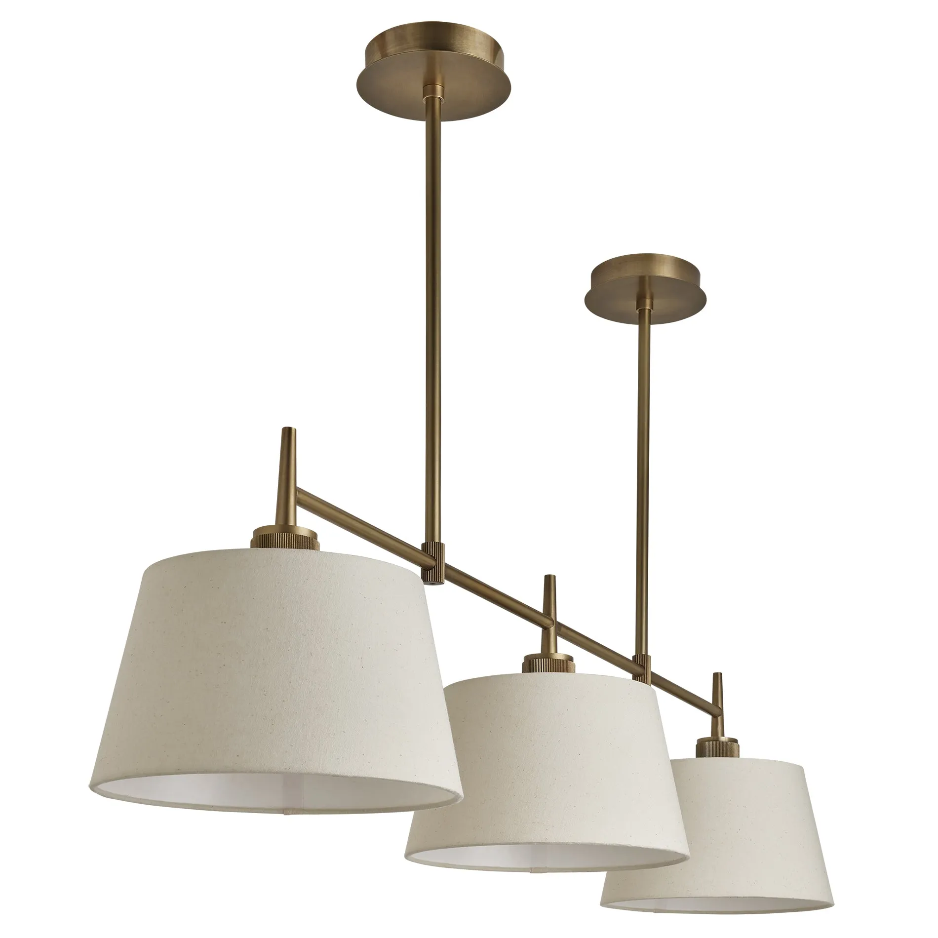 Henley Triple Bar Pendant Light - Natural Cotton Shades