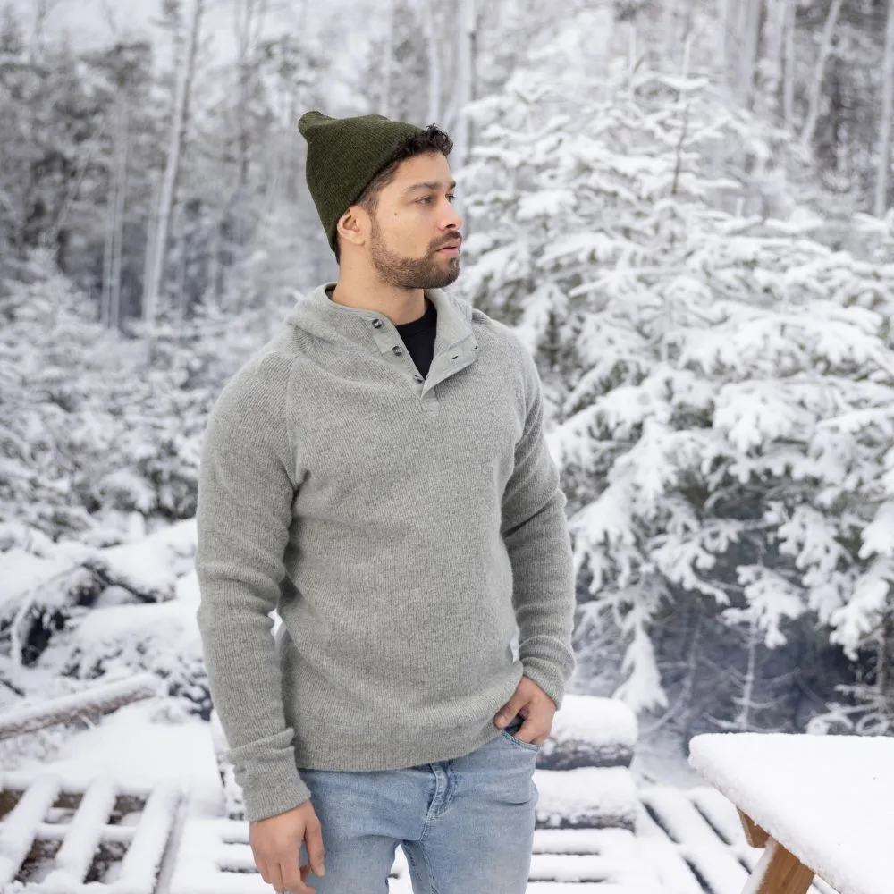 HERITAGE HEAVY WOOL -  HENLEY WITH HOOD