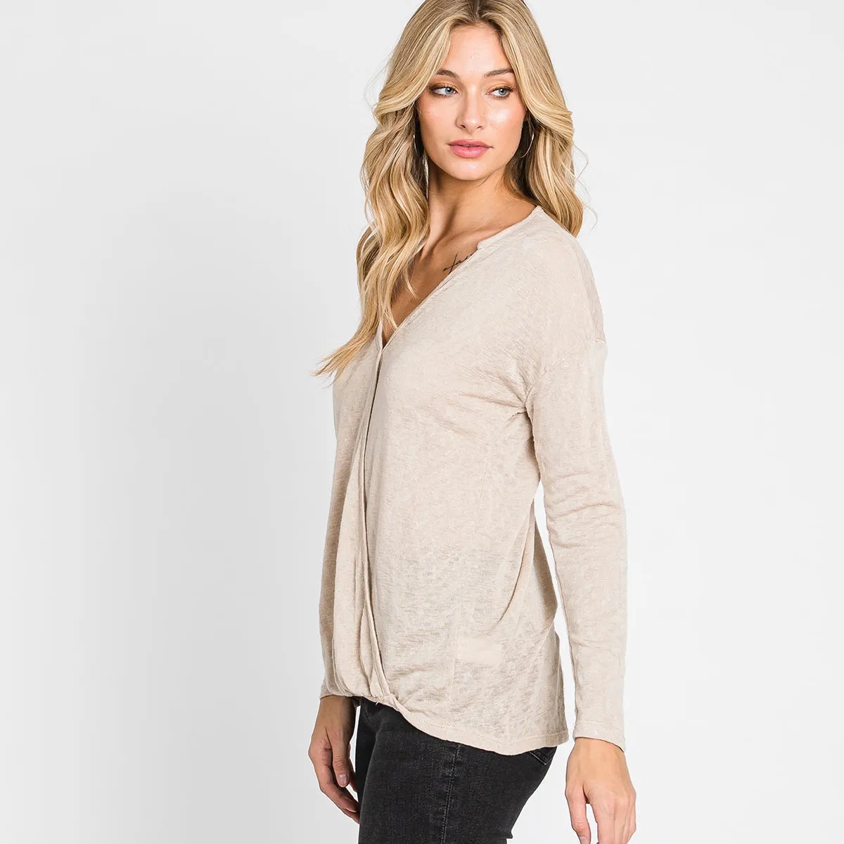 High-Low Delight Wrap Top