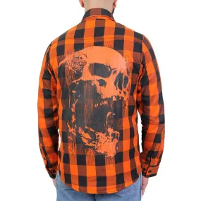 Hot Leathers FLM2108 Men's 'Ancient Skull' Flannel Long Sleeve Shirt