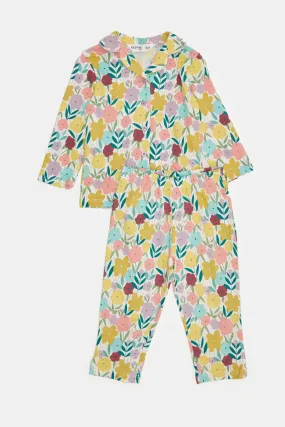 Infant Girls Ivory Printed Pyjama Set (2 Piece)